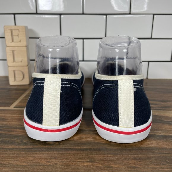 Talbots Women's Size 7.5 Shoes Blue Canvas Gold Crested Slip On Comfort Flats - Picture 4 of 14